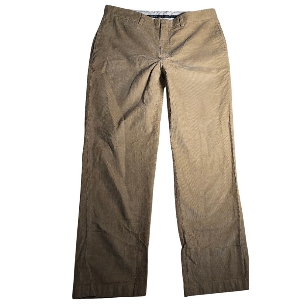 L.L. Bean Mens Classic Fit Corduroy Pants Tan Khaki Cotton 36x32 1194